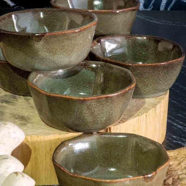 Buy Carved with Love Stone Bowl - Set of Six Bowl from Vaaree