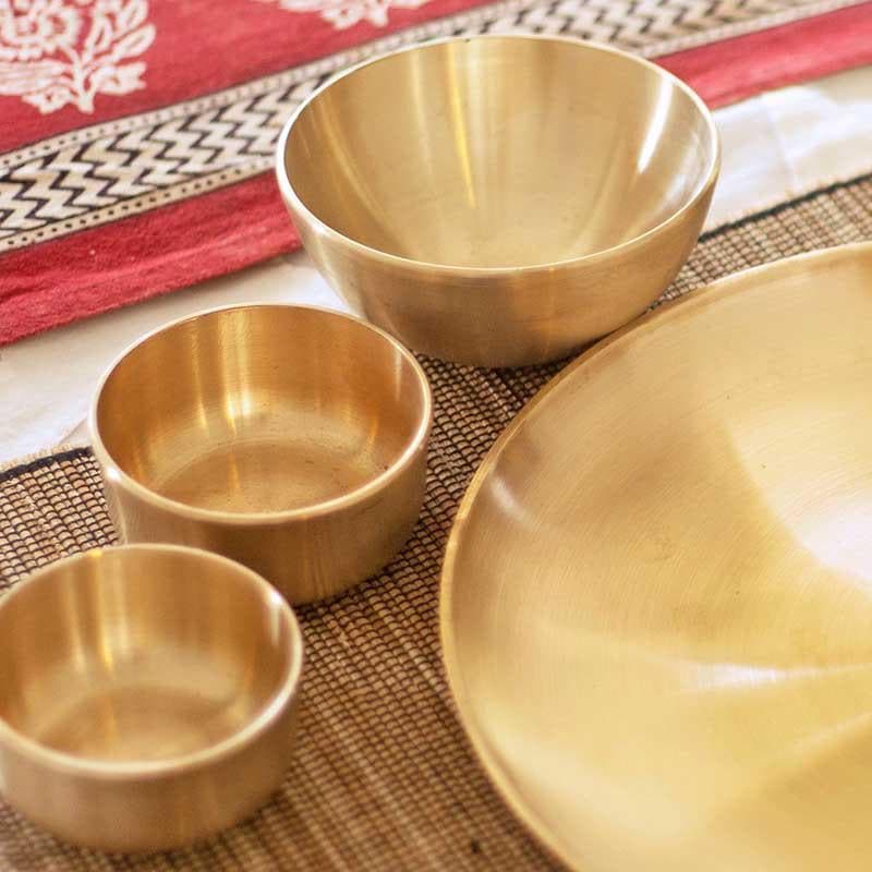 Buy Daffodil Bronze Katori (Set Of Three) Bowl from Vaaree