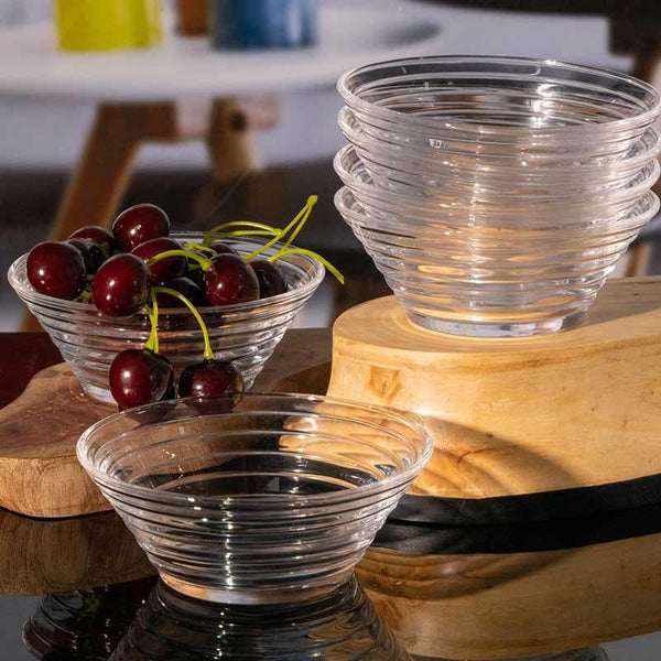 Bowl - Ruby Glass Bowl- Set Of Six