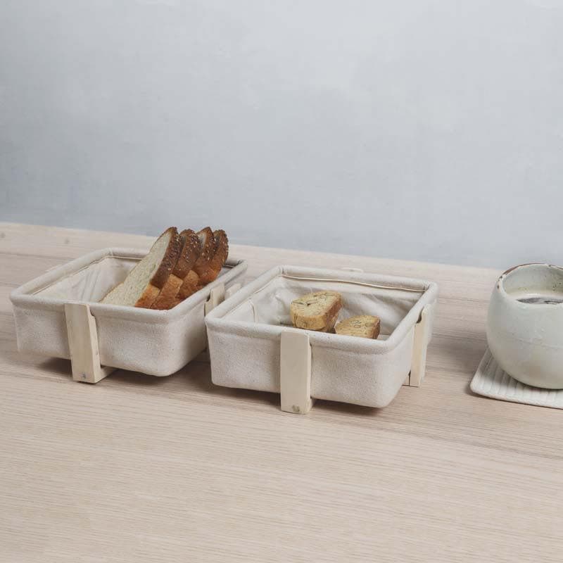 Buy Mizu Square Bread Baskets - Set of Two Bread Basket from Vaaree