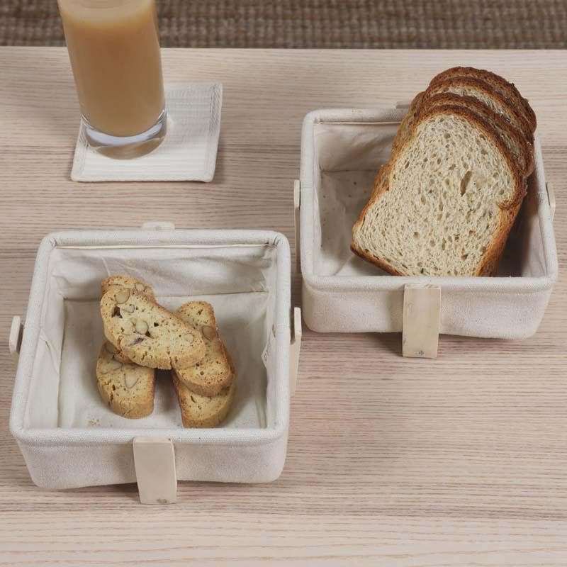 Buy Mizu Square Bread Baskets - Set of Two Bread Basket from Vaaree