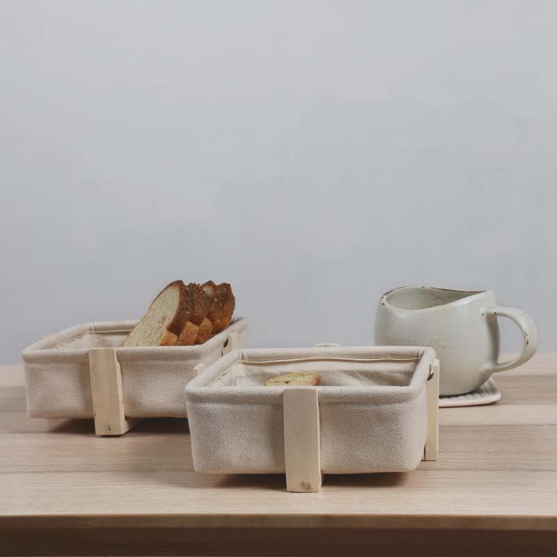 Buy Mizu Square Bread Baskets - Set of Two Bread Basket from Vaaree