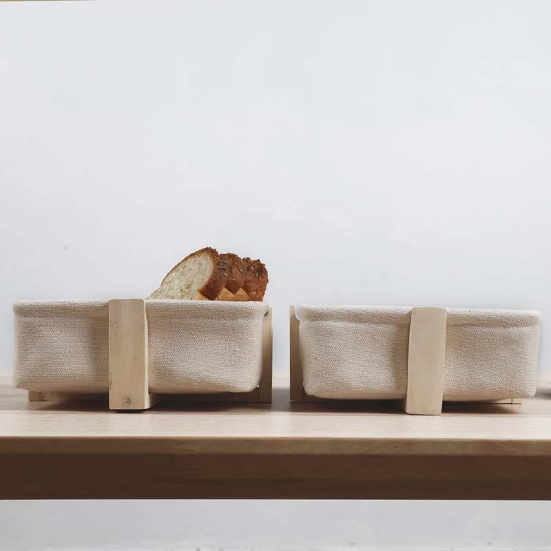 Buy Mizu Square Bread Baskets - Set of Two Bread Basket from Vaaree