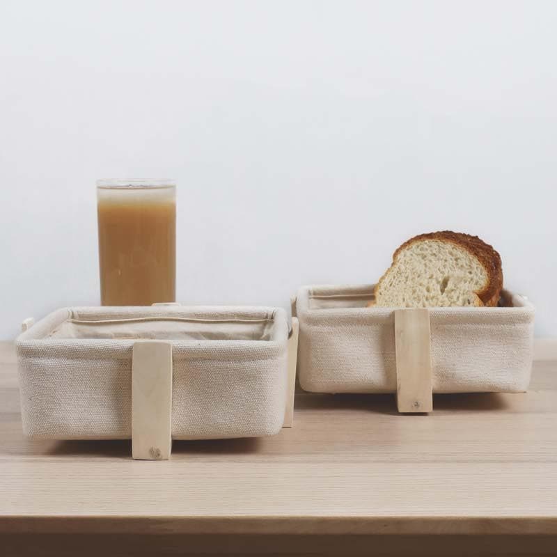 Buy Mizu Square Bread Baskets - Set of Two Bread Basket from Vaaree