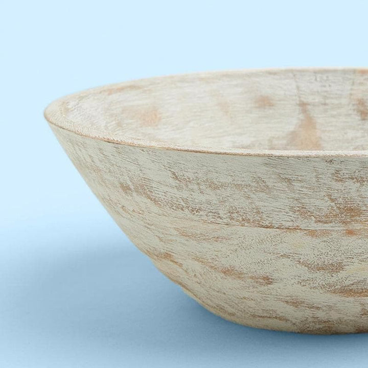 Buy Basic Wooden Bowl Kutch White at Vaaree online | Beautiful Serving Bowl to choose from