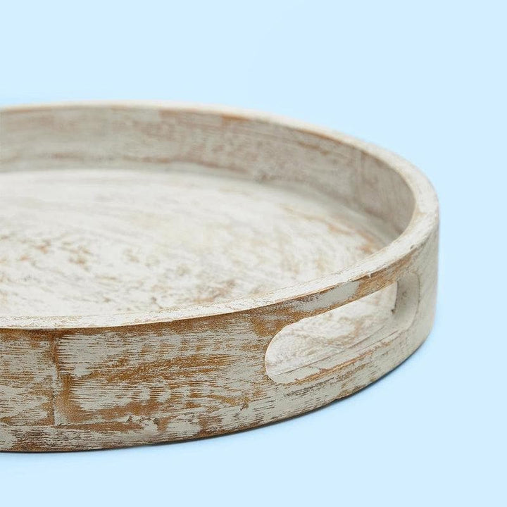 Buy Basic Wooden Tray Kutch White at Vaaree online | Beautiful Serving Tray to choose from