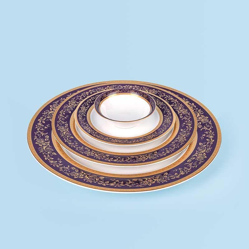 Buy Blue Gold Dinner Set - 33 Pieces at Vaaree online | Beautiful Dinner Set to choose from
