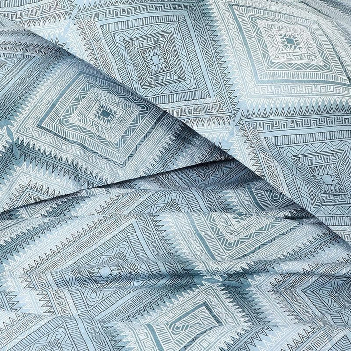 Buy Blue Grey Labyrinth Bedsheet at Vaaree online | Beautiful Bedsheets to choose from