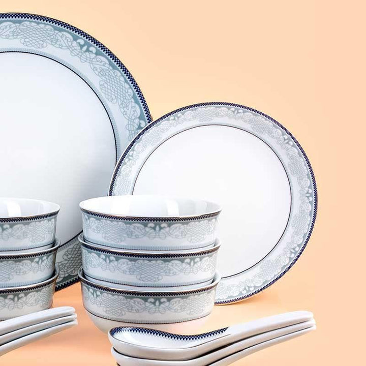 Buy Classic Modern Dinner Set (33 Pieces) at Vaaree online | Beautiful Dinner Set to choose from