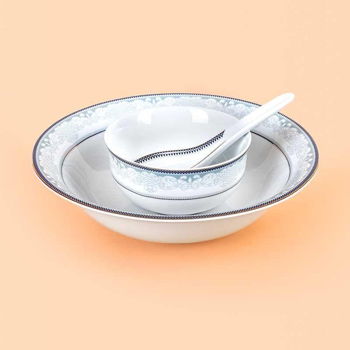 Buy Classic Modern Dinner Set (33 Pieces) at Vaaree online | Beautiful Dinner Set to choose from