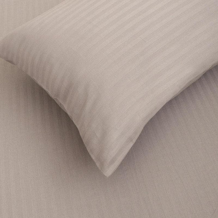 Buy Classic Sateen Striped Bedsheet (Grey) at Vaaree online | Beautiful Bedsheets to choose from