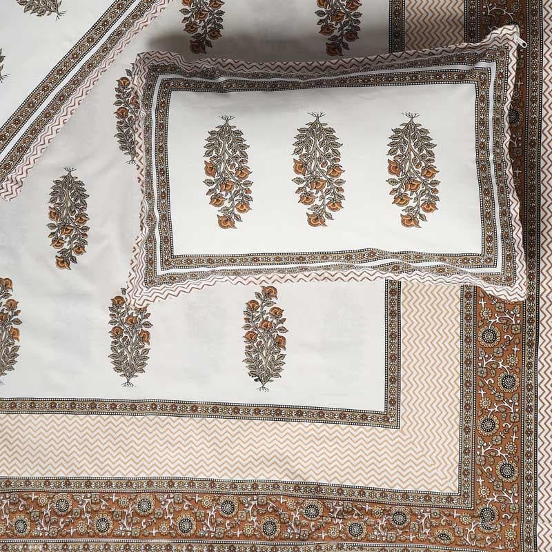 Buy Dark Amber Floral Bedsheet at Vaaree online | Beautiful Bedsheets to choose from