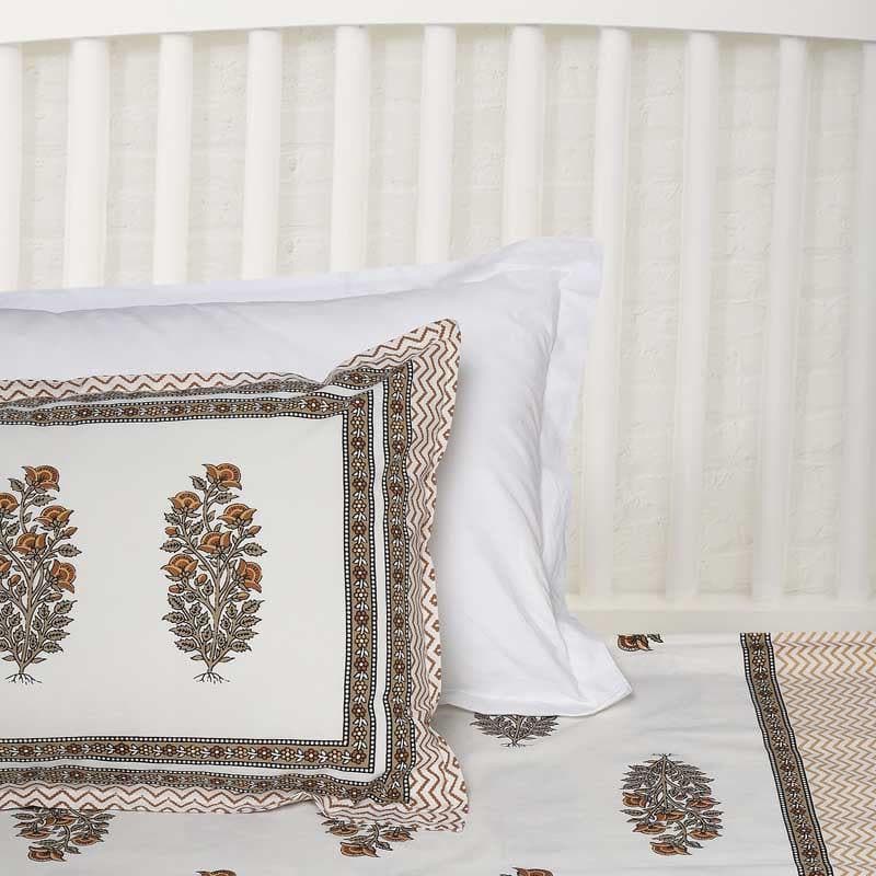 Buy Dark Amber Floral Bedsheet at Vaaree online | Beautiful Bedsheets to choose from