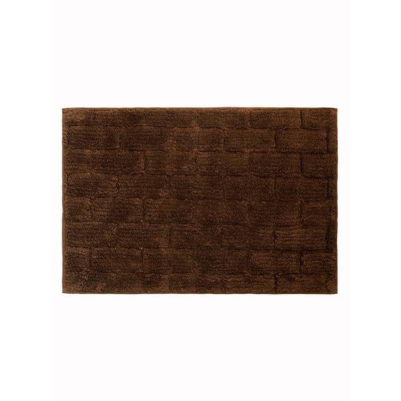 Buy Dark Brown Tiled Cotton Bathmat at Vaaree online | Beautiful Bath Mats to choose from