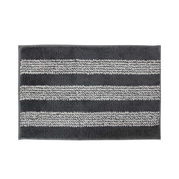 Buy Dark Grey Striped Microfiber Bathmat at Vaaree online | Beautiful Bath Mats to choose from