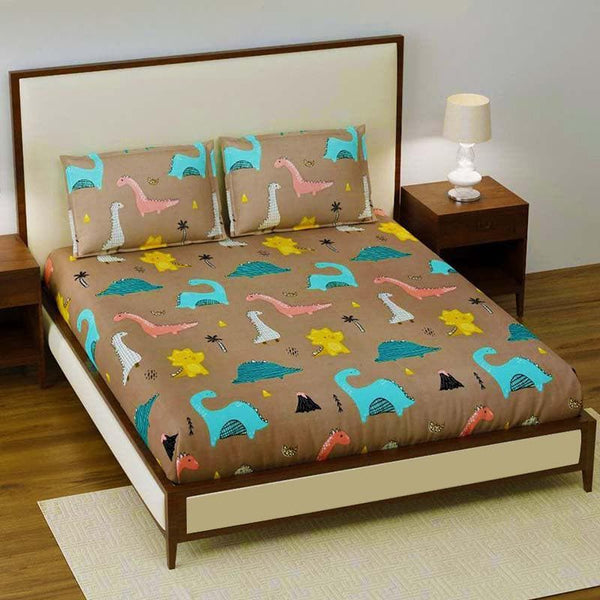 Buy Dino Doodle Kids Fitted Bedsheet at Vaaree online | Beautiful Bedsheets to choose from