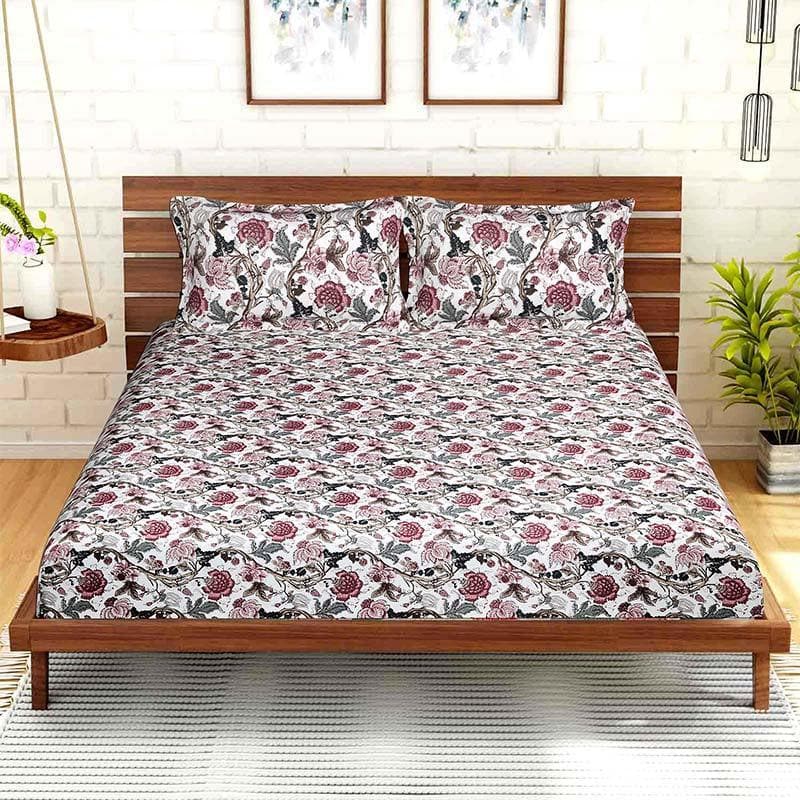 Buy Flowery Fields Bedsheet - Red at Vaaree online | Beautiful Bedsheets to choose from