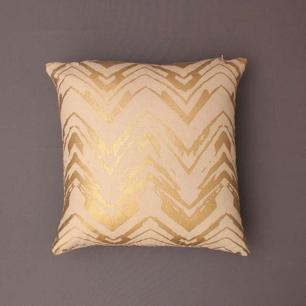 Buy Gold Chevron Cushion Cover at Vaaree online | Beautiful Cushion Covers to choose from