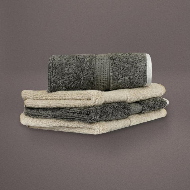 Buy Grey & Beige Silly Cuddly Towel (Set of Eight) at Vaaree online | Beautiful Towel Sets to choose from