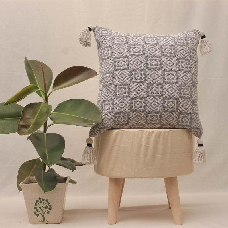 Buy Grey Mosaic Cushion Cover at Vaaree online | Beautiful Cushion Covers to choose from