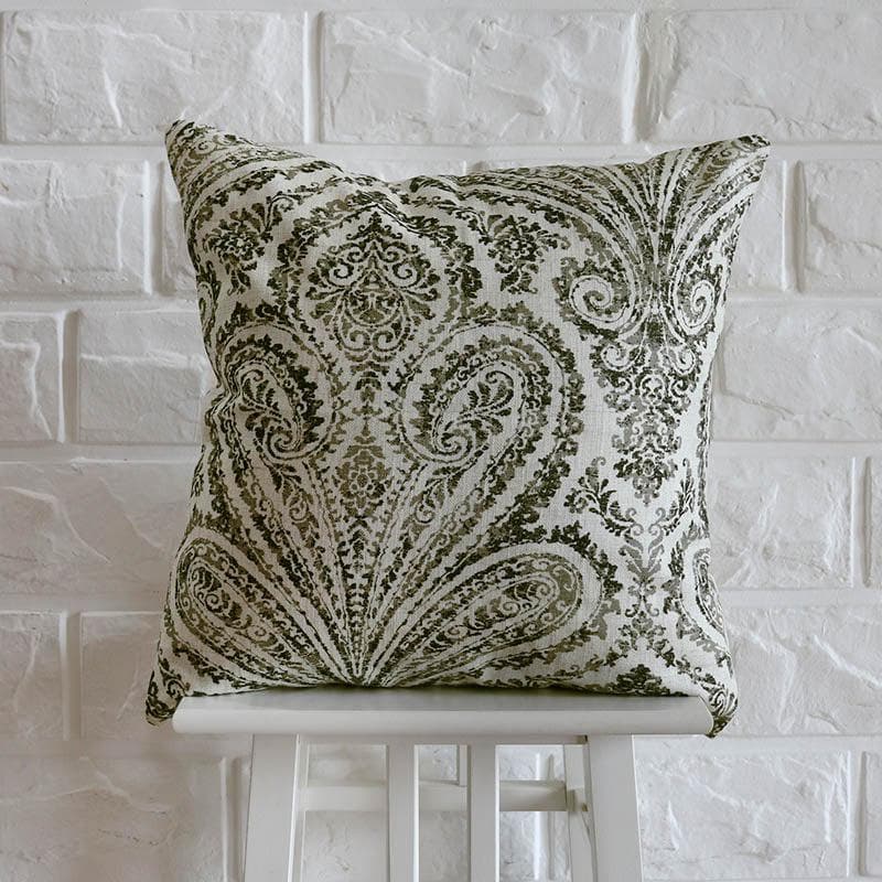 Buy Grey Paisley Printed Cushion Cover at Vaaree online | Beautiful Cushion Covers to choose from