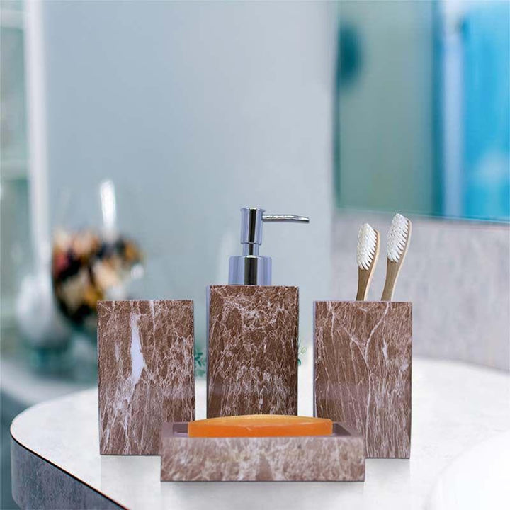 Buy Hickory Marble Effect Bathroom Set at Vaaree online