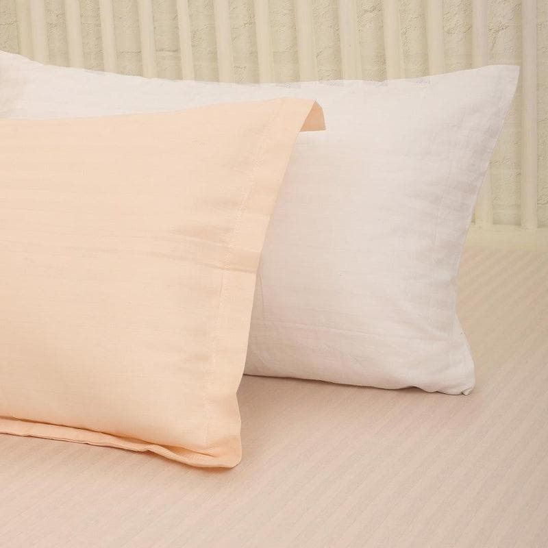 Buy Light Pink Sateen Striped Bedsheet Bedsheets from Vaaree