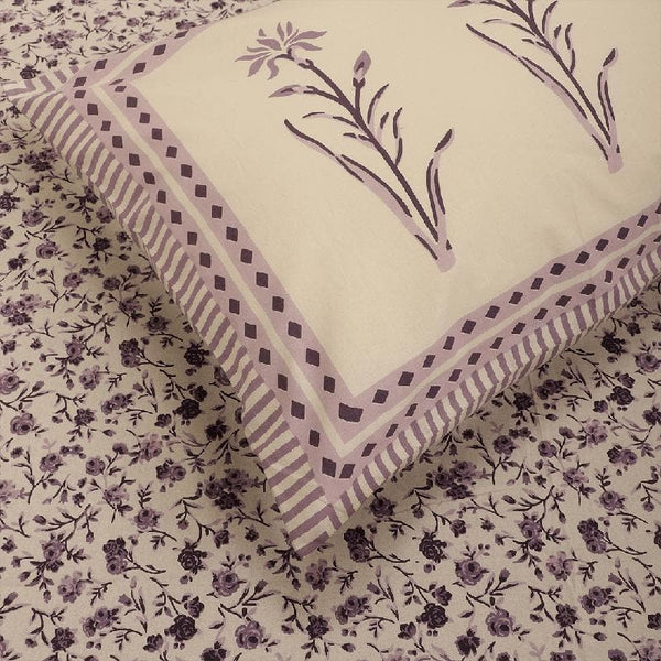 Buy Lilac Floral Bedsheet at Vaaree online | Beautiful Bedsheets to choose from