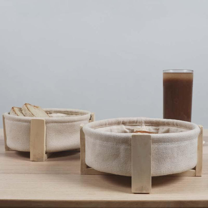 Buy Mizu Round Bread Baskets - Set of Two at Vaaree online | Beautiful Bread Basket to choose from