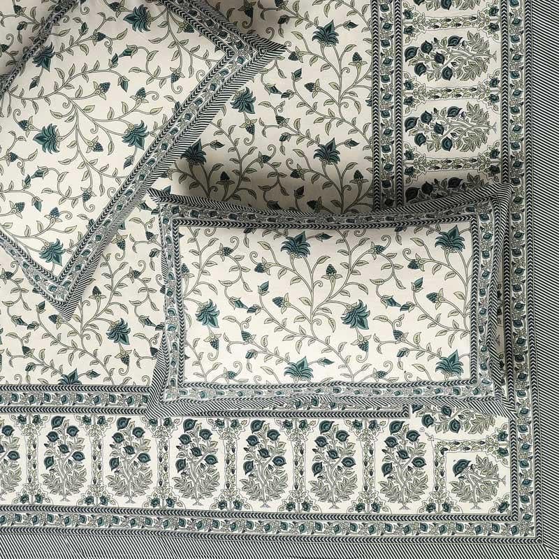 Buy Mughal Emerald Floret Bedsheet at Vaaree online | Beautiful Bedsheets to choose from