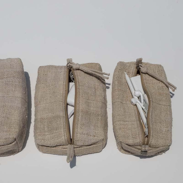 Buy Multi- Purpose Hemp Pouches - Set of Three at Vaaree online | Beautiful Storage Pouch to choose from