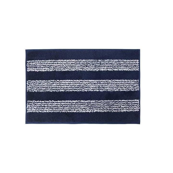 Buy Navy Blue Striped Microfiber Bathmat at Vaaree online | Beautiful Bath Mats to choose from
