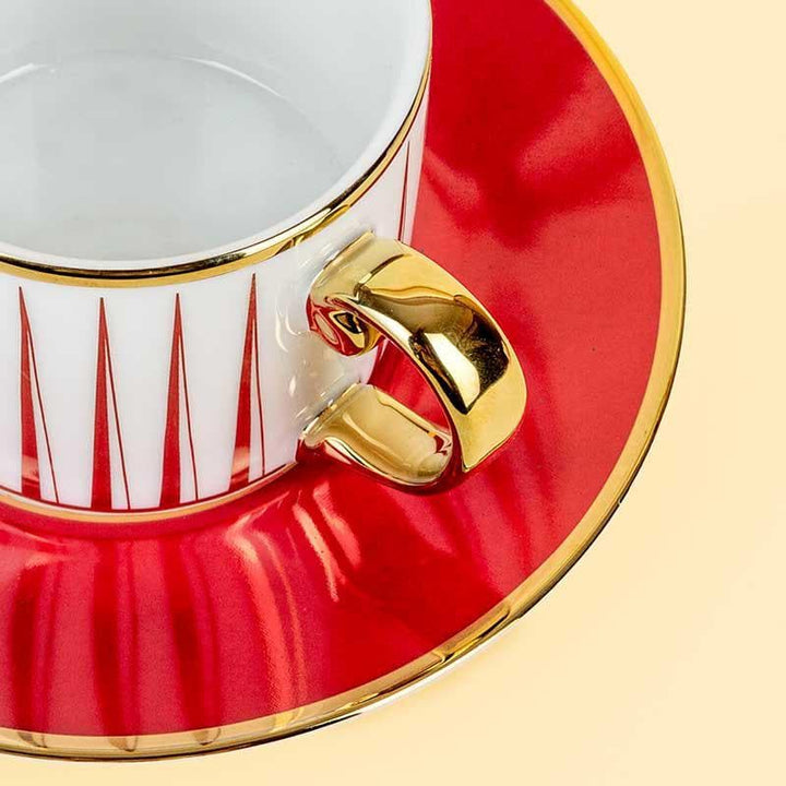 Buy Red Aurum Cup & Saucer - Set of Two at Vaaree online | Beautiful Tea Cup to choose from