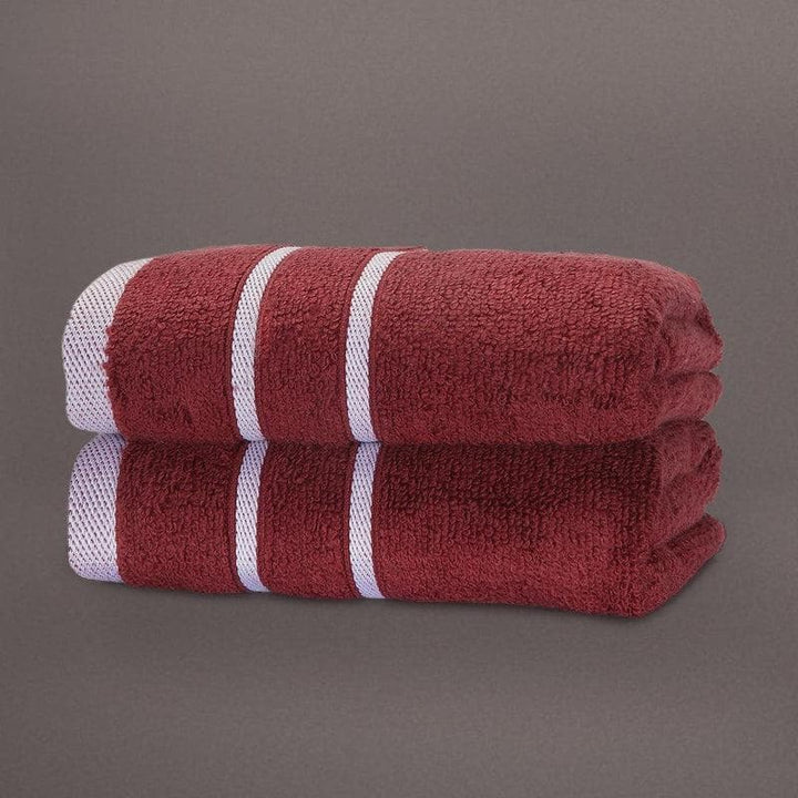 Buy Red Oh-so-soft Hand Towel (Set of Two) at Vaaree online