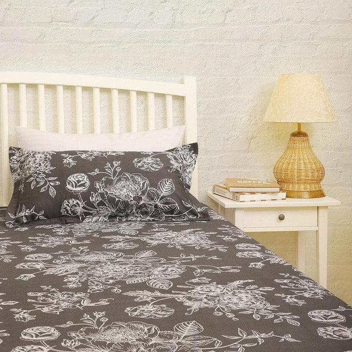 Buy Slate Floral Bedsheet at Vaaree online | Beautiful Bedsheets to choose from
