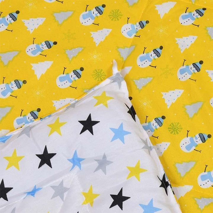 Buy Snow & Stars Reversible Kids Comforter - Yellow at Vaaree online | Beautiful Comforters & AC Quilts to choose from
