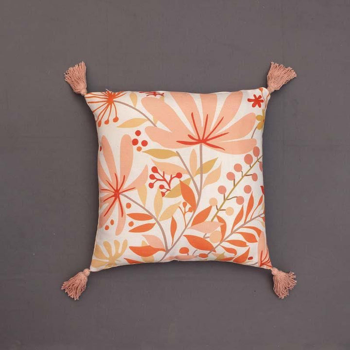 Buy Tangerine Bloom Cushion Cover at Vaaree online | Beautiful Cushion Covers to choose from