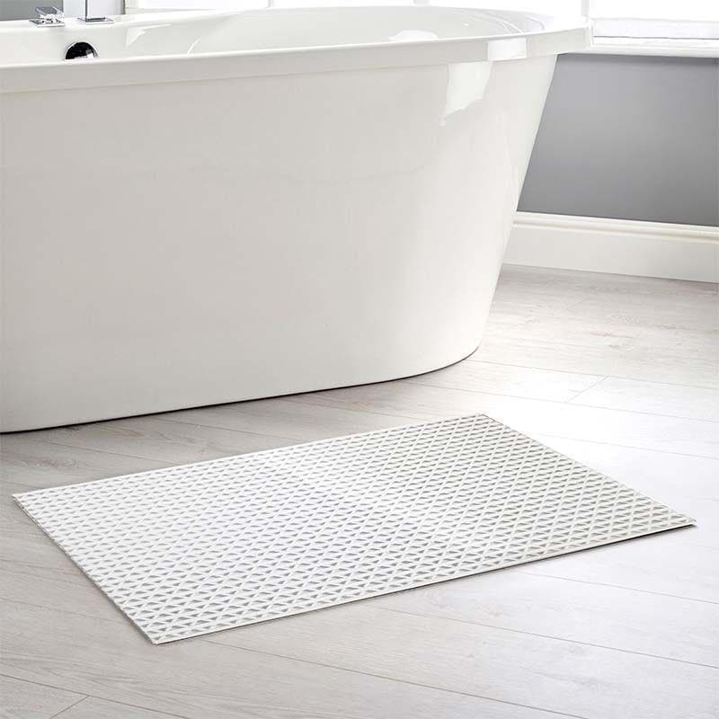 Buy White Anti Slip Crossline Shower Mat at Vaaree online | Beautiful Bath Mats to choose from