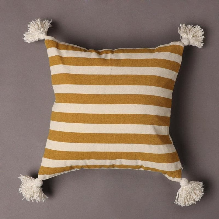 Buy Yellow Candy Striped Cushion Cover at Vaaree online | Beautiful Cushion Covers to choose from