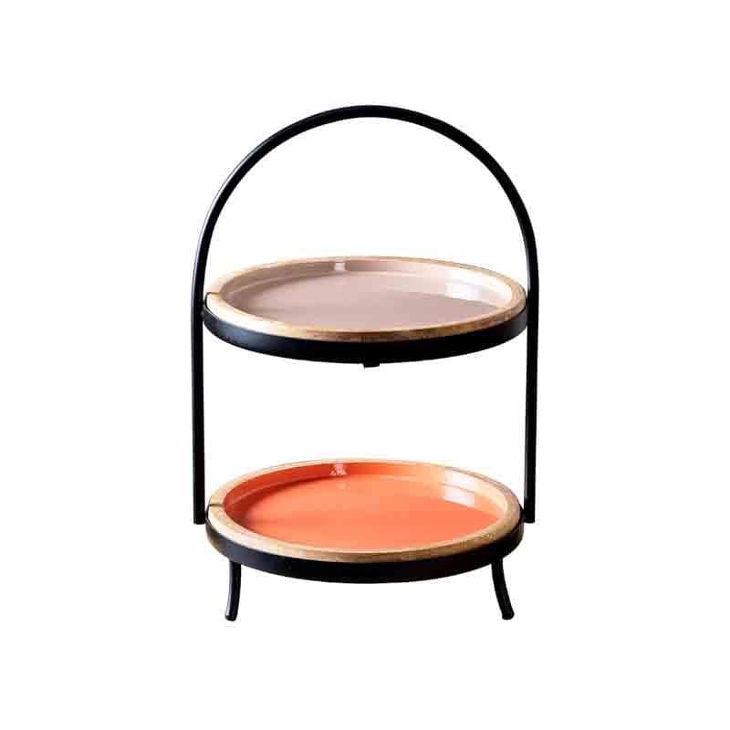 Buy Medina Buffet Organizer - Orange & Brown Cake Stand from Vaaree