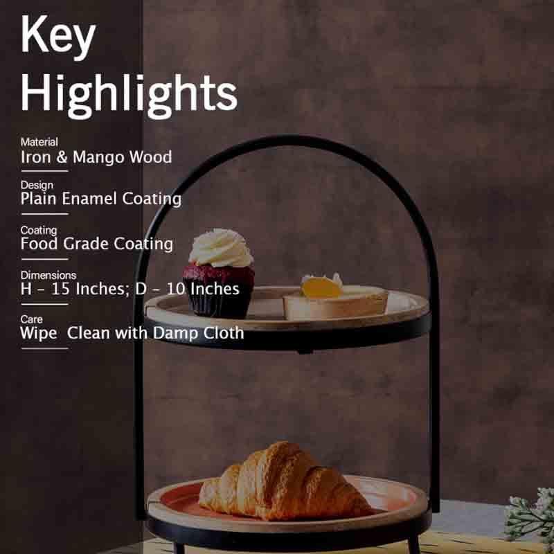 Buy Medina Buffet Organizer - Orange & Brown Cake Stand from Vaaree