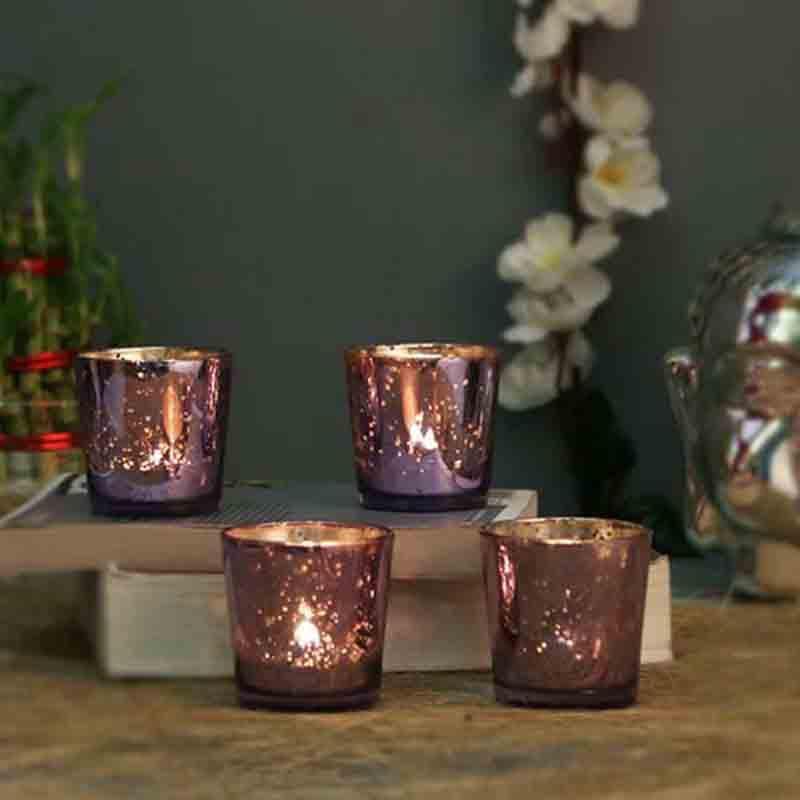 Buy Amethyst Candle Holder - Set Of Four Candle Holders from Vaaree