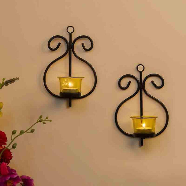 Buy Aureate Candle Holder - Black - Set Of Two Candle Holders from Vaaree