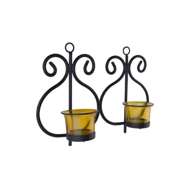 Buy Aureate Candle Holder - Black - Set Of Two Candle Holders from Vaaree