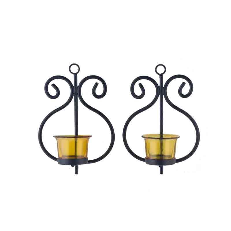 Buy Aureate Candle Holder - Black - Set Of Two Candle Holders from Vaaree