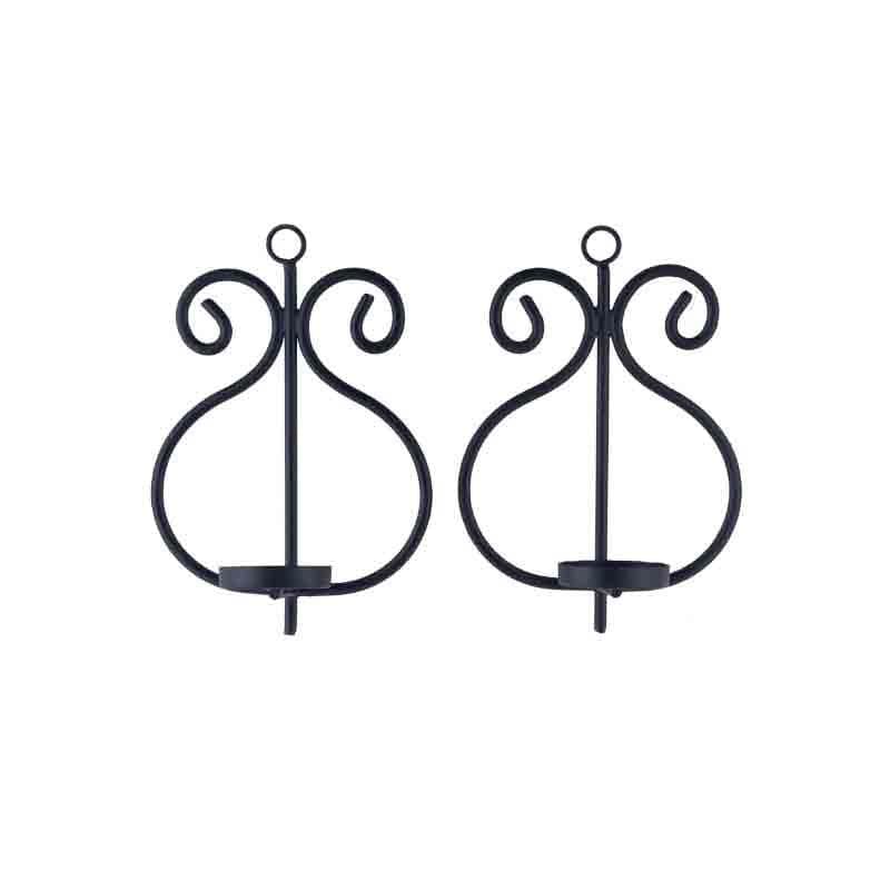 Buy Aureate Candle Holder - Black - Set Of Two Candle Holders from Vaaree