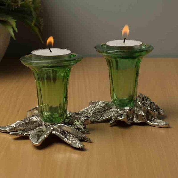 Buy Grapevine Candle Holder - Green - Set Of Two Candle Holders from Vaaree