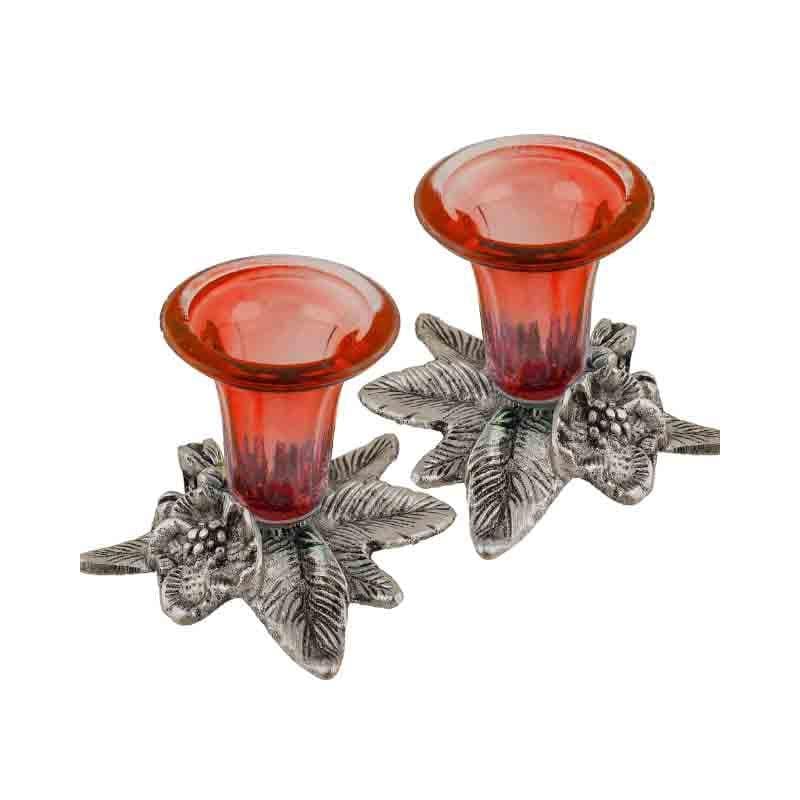 Buy Grapevine Candle Holder - Red - Set Of Two Candle Holders from Vaaree