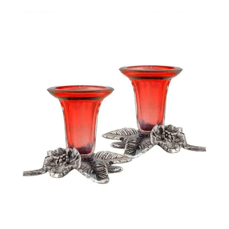 Buy Grapevine Candle Holder - Red - Set Of Two Candle Holders from Vaaree