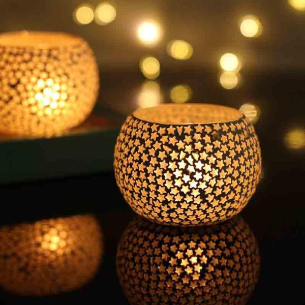 Buy Midnight Sky Candle Holder - Set Of Two Candle Holders from Vaaree